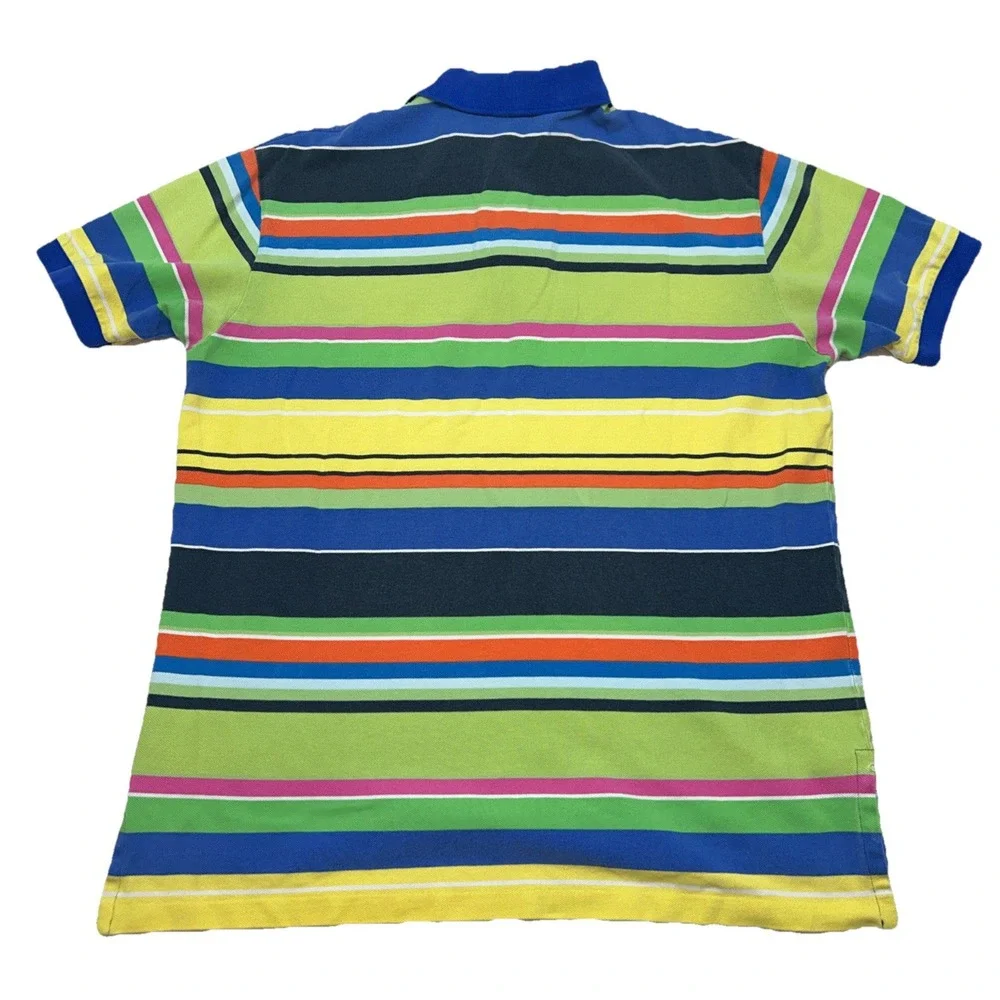 VTG 90's POLO Ralph Lauren Sz Large‎ Color Block Vibrant Knit Polo Shirt w/ Logo